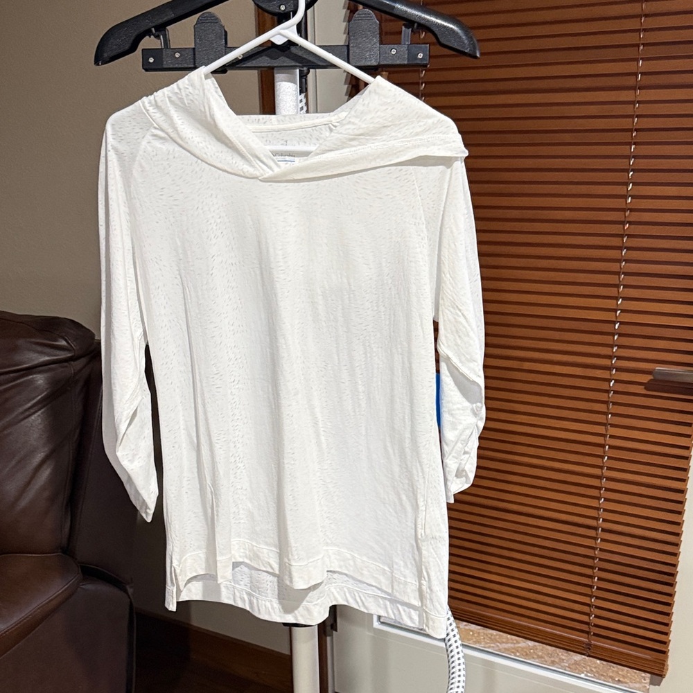 Columbia Lightweight Hooded Long Sleeve Top - White Size L